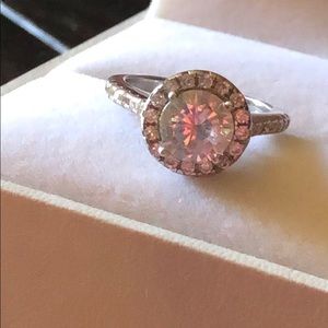 1.75  carat Colorless/white moissanite Halo ring